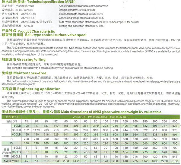 美標(biāo)波紋管截止閥